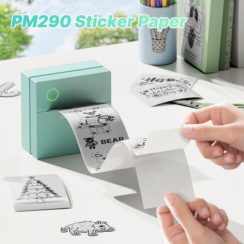 TYPONOS Genuine Self-Adhesive Thermal Printer Stickers, 54mmx3.2m Sticker Paper, Compatible with PM290 Mini Sticker Printer, Thermal Sticker Paper for Journal, Study, Photos, 3 Rolls, Transparent - Image 4